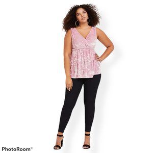 ✨HP✨Torrid Pink Velvet Babydoll Tank Size 2X